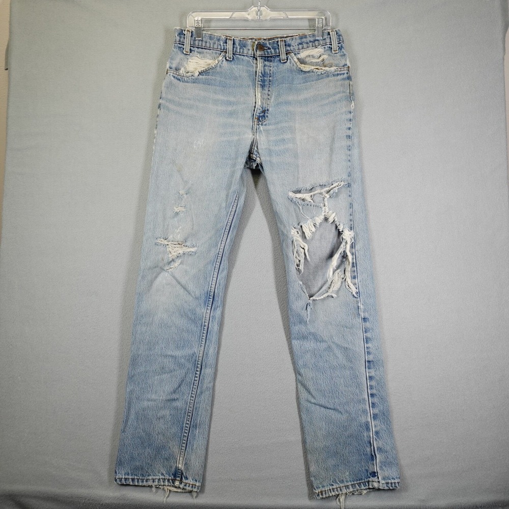Levi's Jeans Women 30 Blue Distressed High Rise Straight Leg Denim Vintage